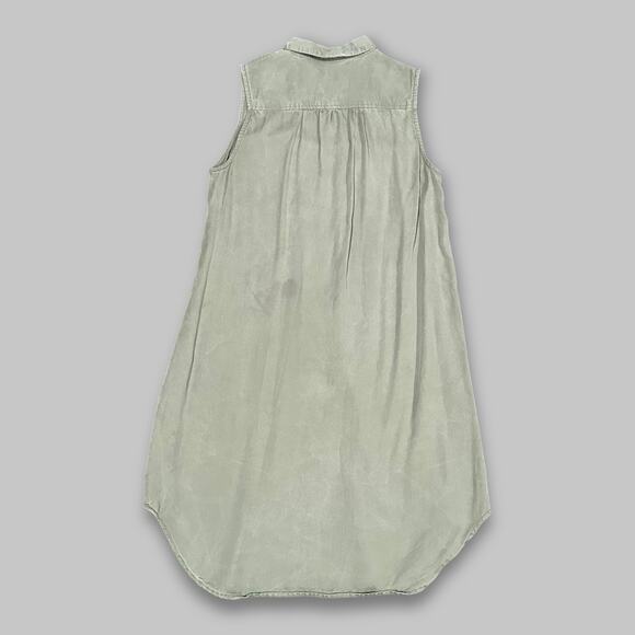 Emsexcite Sleeveless Button-Down Shirt Dress Sage Green Women’s Size M - Picture 2 of 4